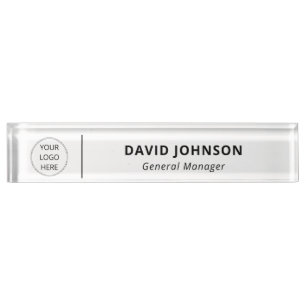 Custom Logo Employee Name Title Nameplate
