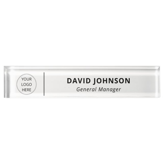 Custom Logo Employee Name Title Nameplate (Front)