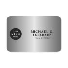 Custom logo employee name title silver magnetic