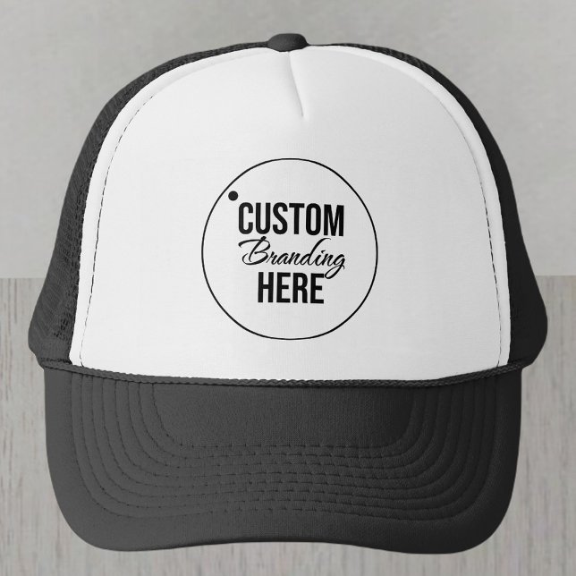 Custom Logo Employee Or Swag Black And White Trucker Hat (logo trucker hat)