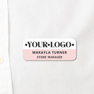 Custom Logo Employee Pink Name Tag