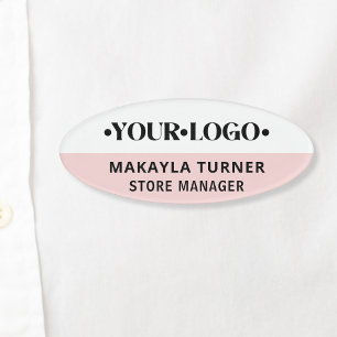 Custom Logo Employee Pink Name Tag