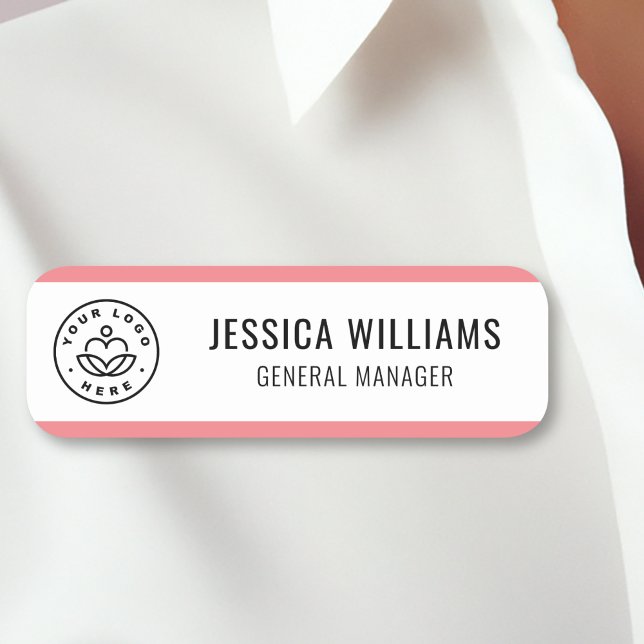 Custom Logo Employee Pink Name Tag (Creator Uploaded)