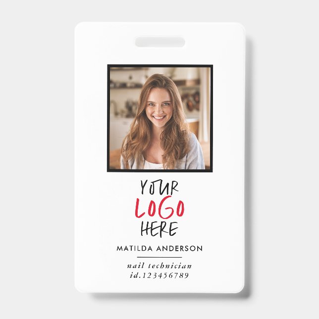 Custom Logo Employee QR Code Personalised Business ID Badge (Front)