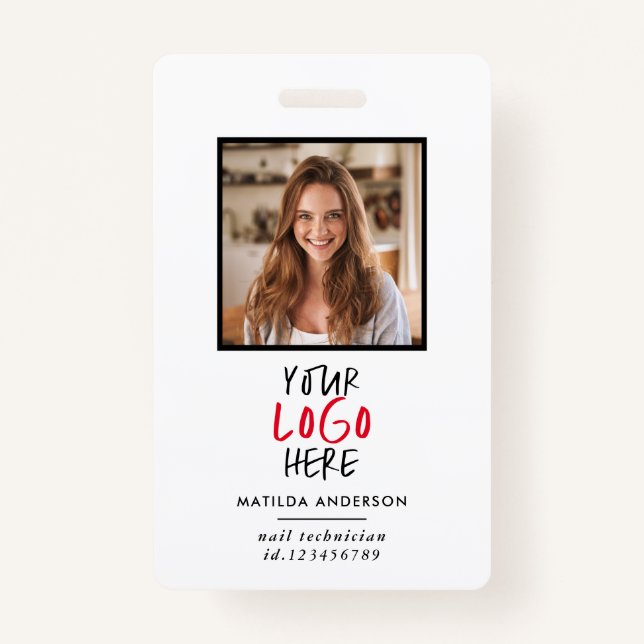 Custom Logo Employee QR Code Personalised Business ID Badge (Front)