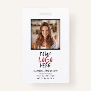 Custom Logo Employee QR Code Personalized Business ID Badge