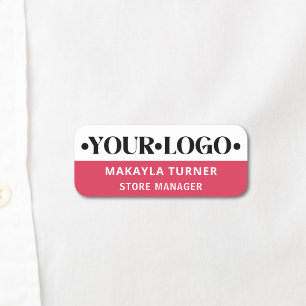 Custom Logo Employee Red Name Tag