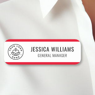 Custom Logo Employee Red Name Tag