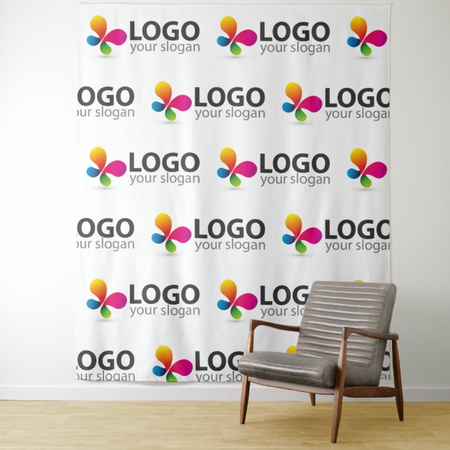 Custom Logo Event Backdrop Step and Repeat Tapestry (In Situ)