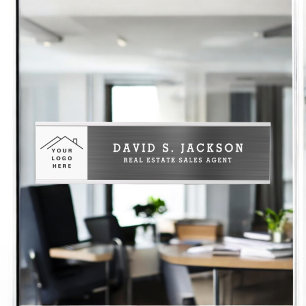 Custom Logo Executive Black Professional Door Sign