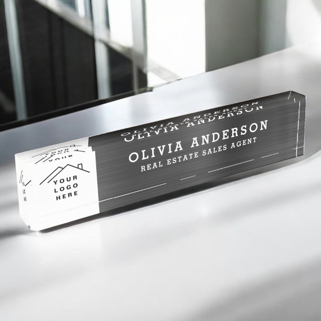 Custom Logo Executive Black Professional Nameplate (Creator Uploaded)