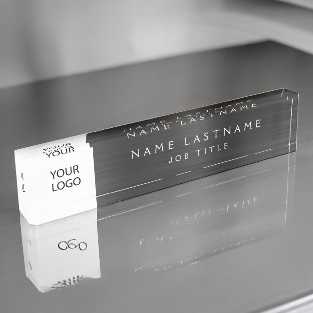 Custom Logo Executive Black Professional Nameplate (Creator Uploaded)