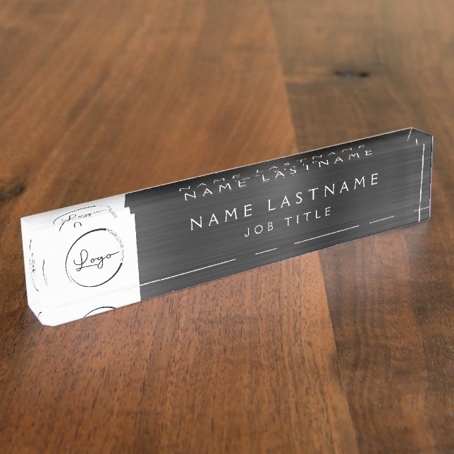 Custom Logo Executive Black Professional Nameplate (Side)