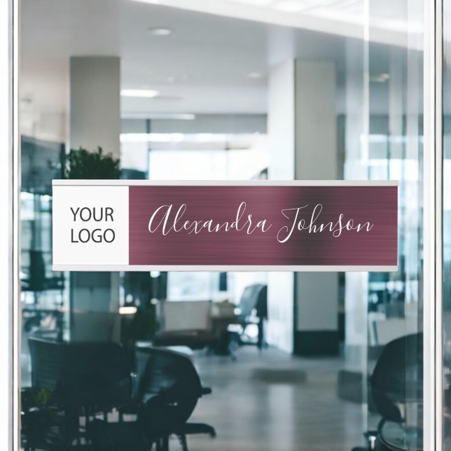 Custom Logo Executive Burgundy Professional Door Sign (Creator Uploaded)