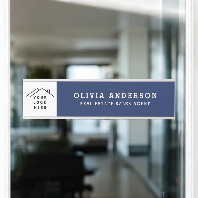 Custom Logo Executive Navy Blue Professional Door Sign (Creator Uploaded)