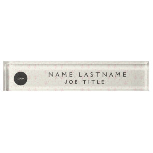 Custom Logo Executive Navy Blue Professional Nameplate