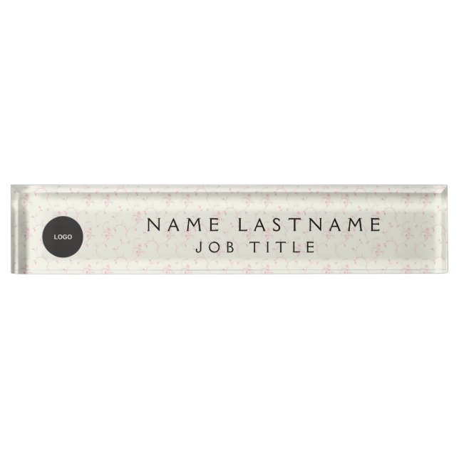 Custom Logo Executive Navy Blue Professional Nameplate (Front)