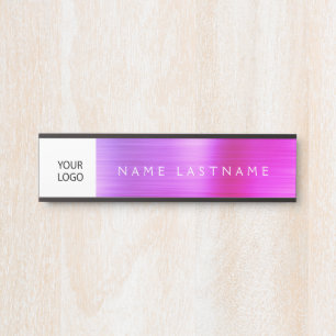 Custom Logo Executive Purple Pink Professional Door Sign