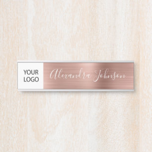 Custom Logo Executive Rose Gold Professional Door Sign