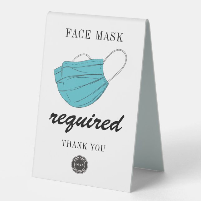 Custom Logo Face Mask Required Company (Front)