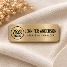 Custom Logo Faux Brushed Gold Personalised Name