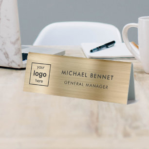 Custom Logo Faux Gold Metal Professional Business