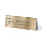 Custom Logo Faux Gold Metal Professional Business