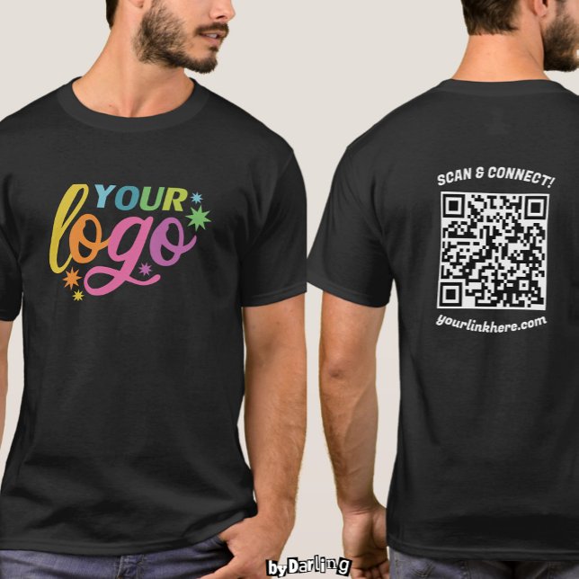 Custom Logo Front & Back QR Code Modern Unisex T-Shirt (Custom Logo Front & Back QR Code Modern Unisex T-Shirt)