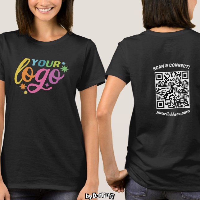 Custom Logo Front & Back QR Code Modern Women T-Shirt (Custom Logo Front & Back QR Code Modern Women T-Shirt)