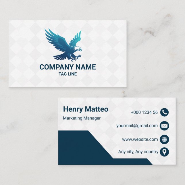 Custom Logo Geometric Business Card Corporate (Front/Back)
