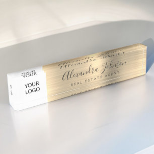 Custom Logo Gold Elegant Professional Nameplate