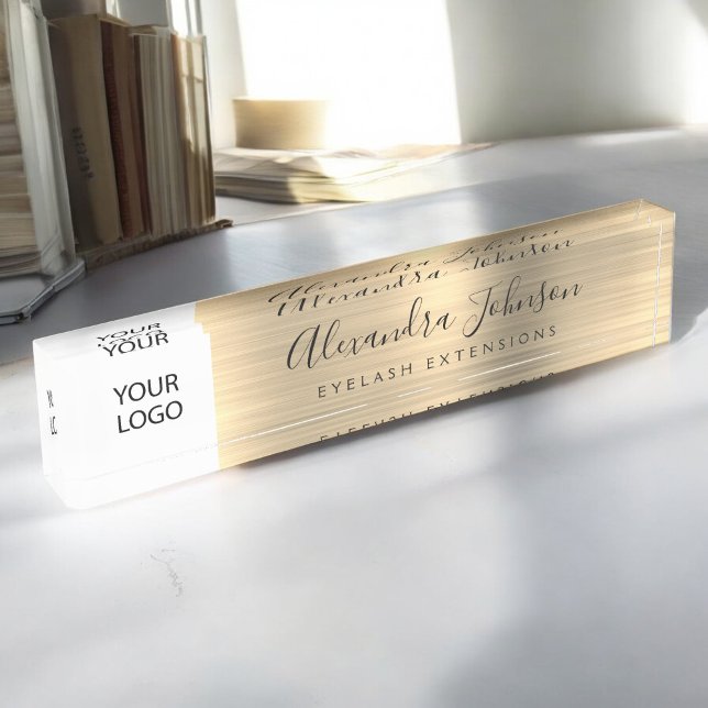 Custom Logo Gold Lashes Eyelash Extensions Nameplate (Creator Uploaded)