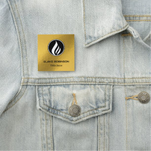 Custom logo gradient gold minimalist name tag