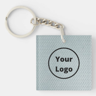 Custom logo gray metal print key ring