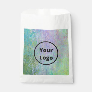 Custom logo green and purple marble favour bag