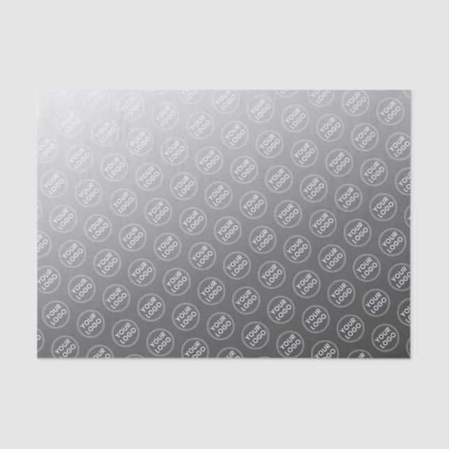 Custom logo grey gradient business packaging tissue paper (Front)