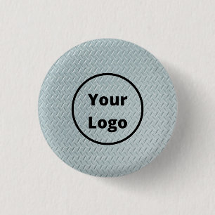 Custom logo grey metal print 3 cm round badge
