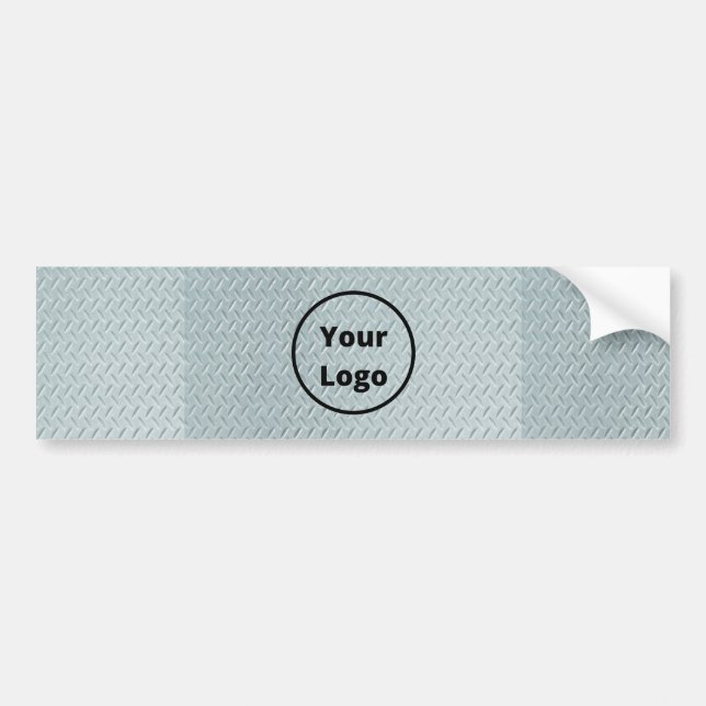 Custom logo grey metal print bumper sticker (Front)
