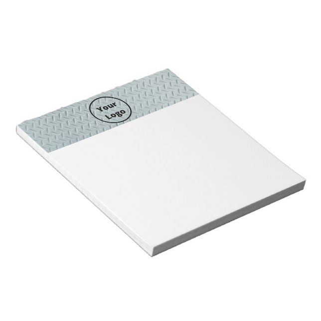 Custom logo grey metal print notepad (Angled)