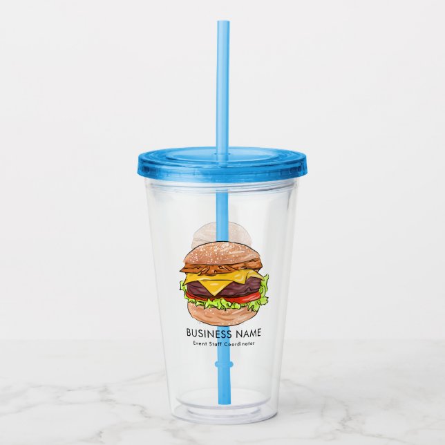 Custom Logo hamburger Acrylic Tumbler (Front)