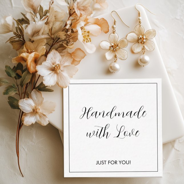 Custom Logo Handmade with Love Card (Custom Handmade with Love package insert. Logo and website on the back of card.)