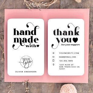 Custom Logo Handmade with Love Thank you Business Card