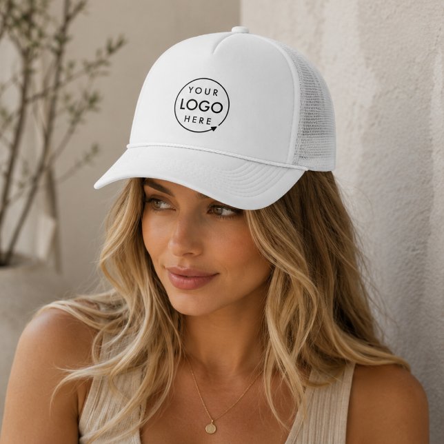  Custom Logo Hat | Business Team Mesh Trucker Caps (Easily upload your logo for a custom design unisex hat, available in a range of styles.)