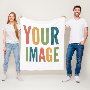 Custom Logo Here Add Your Own Design Fleece Blanket