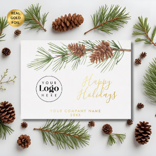Custom Logo Holiday Thank You Business Foil Card