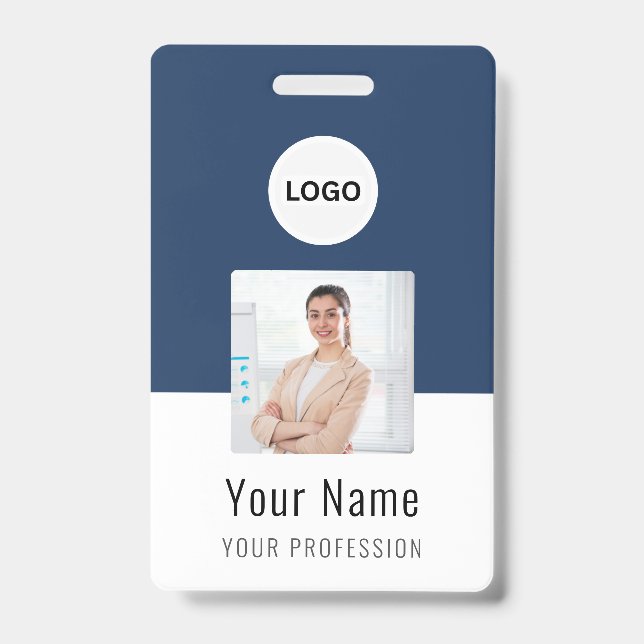 Custom Logo ID Card | Personalised Photo & Text Badge (Front)