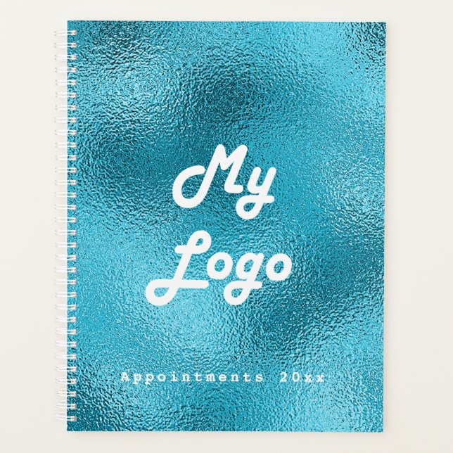 Custom logo image business blue 2025 planner (Front)