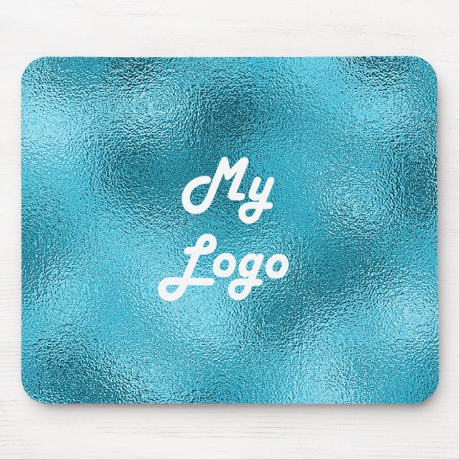 Custom logo image business blue metal mouse pad (Front)