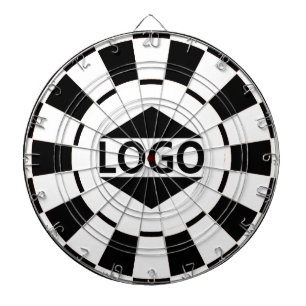 Custom Logo Image on Black and White Dartboard