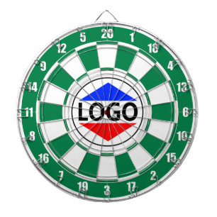 Custom Logo Image on Green & White Dartboard